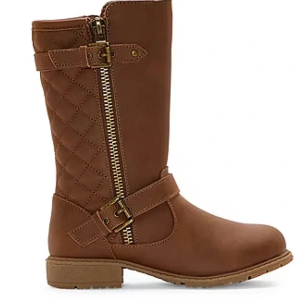 Stylish Brown Quilted Riding Boots